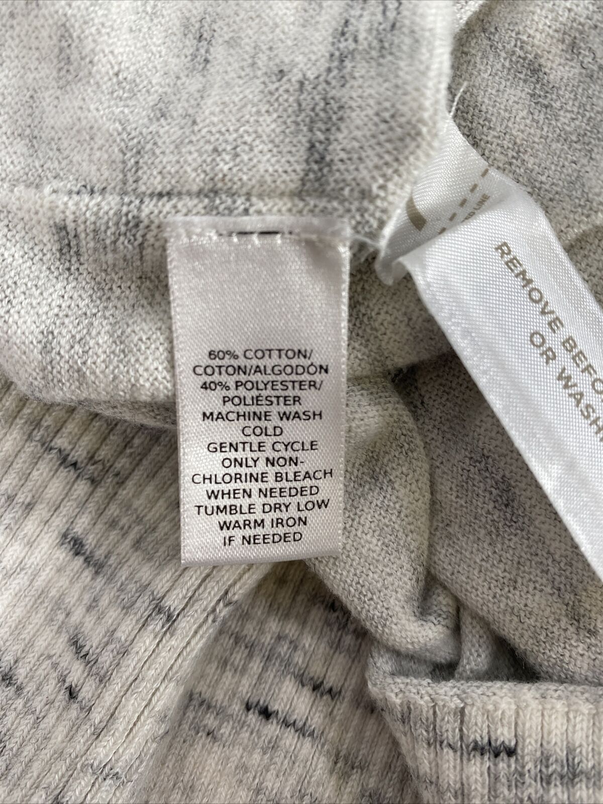 LOFT Women's White/Gray Long Sleeve Button Up Cardigan Sweater - M