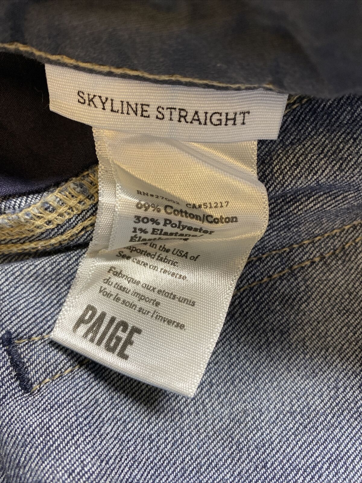 Paige Women's Dark Wash Stretch Skyline Straight Denim Jeans - 27