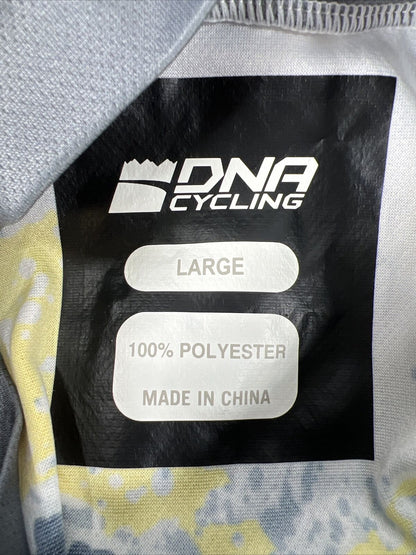 Camiseta de jersey con cremallera completa en blanco y negro de DNA Cycling para hombre - L
