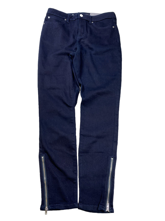 NUEVO Jennifer Lopez Pantalones tobilleros ajustados de talle alto en azul marino para mujer - 8