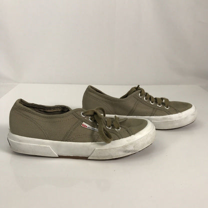 Superga Women's Green Fabric Lace Up Low Top Sneakers Sz 6