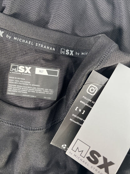 NEW MSX Michael Strahan Mens Black Short Sleeve Athletic Shirt - Tall XLT