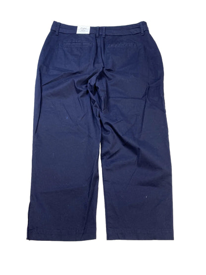 NEW Croft and Barrow Women's Blue Stretch Mid Rise Capri Pants - 8