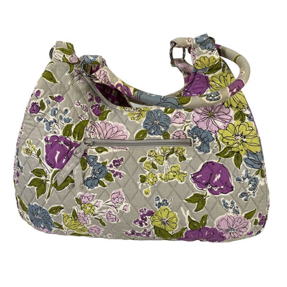 Vera Bradley Gray & Purple Watercolor Large Shoulder Bag Purse
