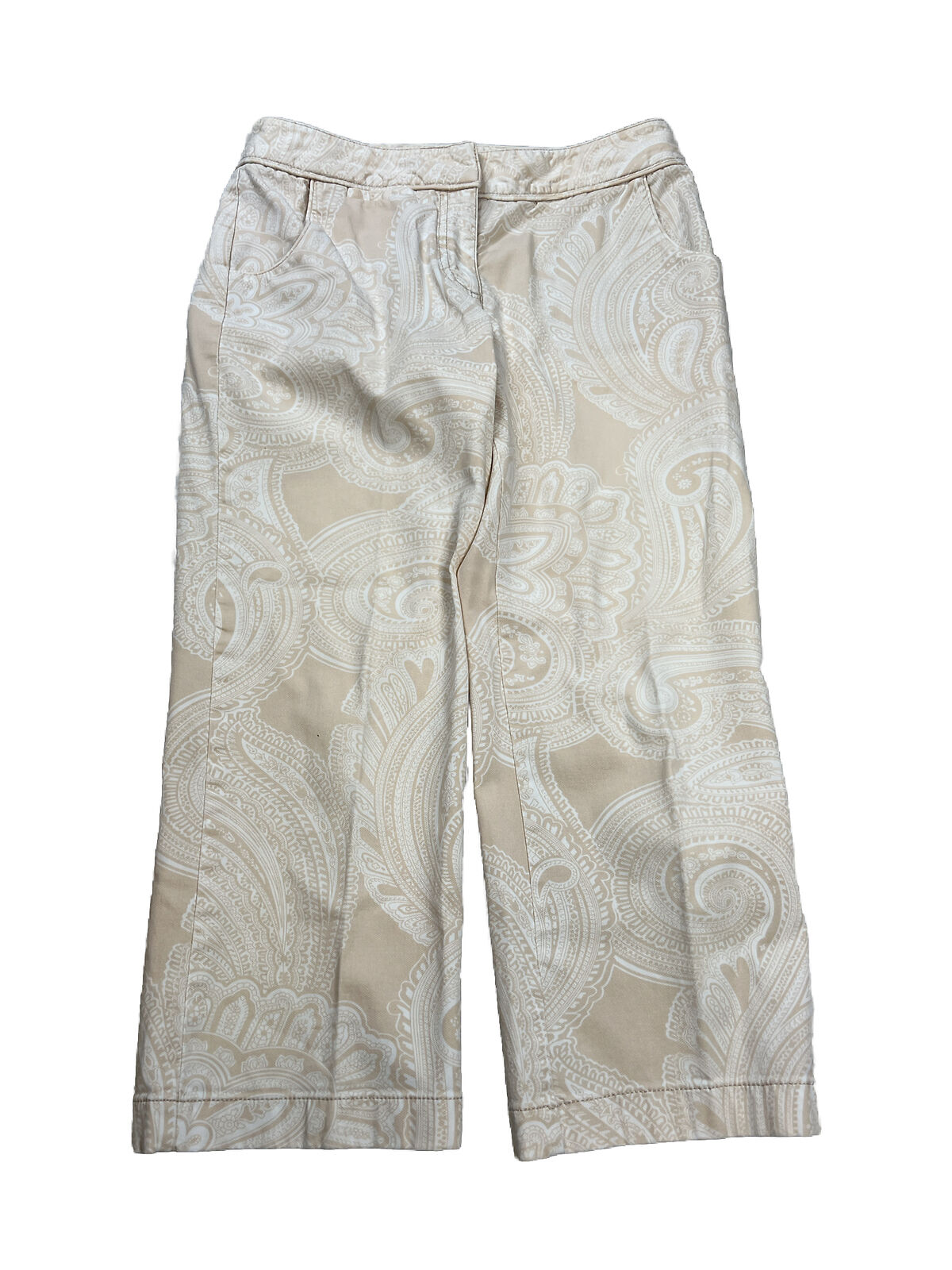 Ann Taylor Women's Beige Paisley Capri Pants - 2