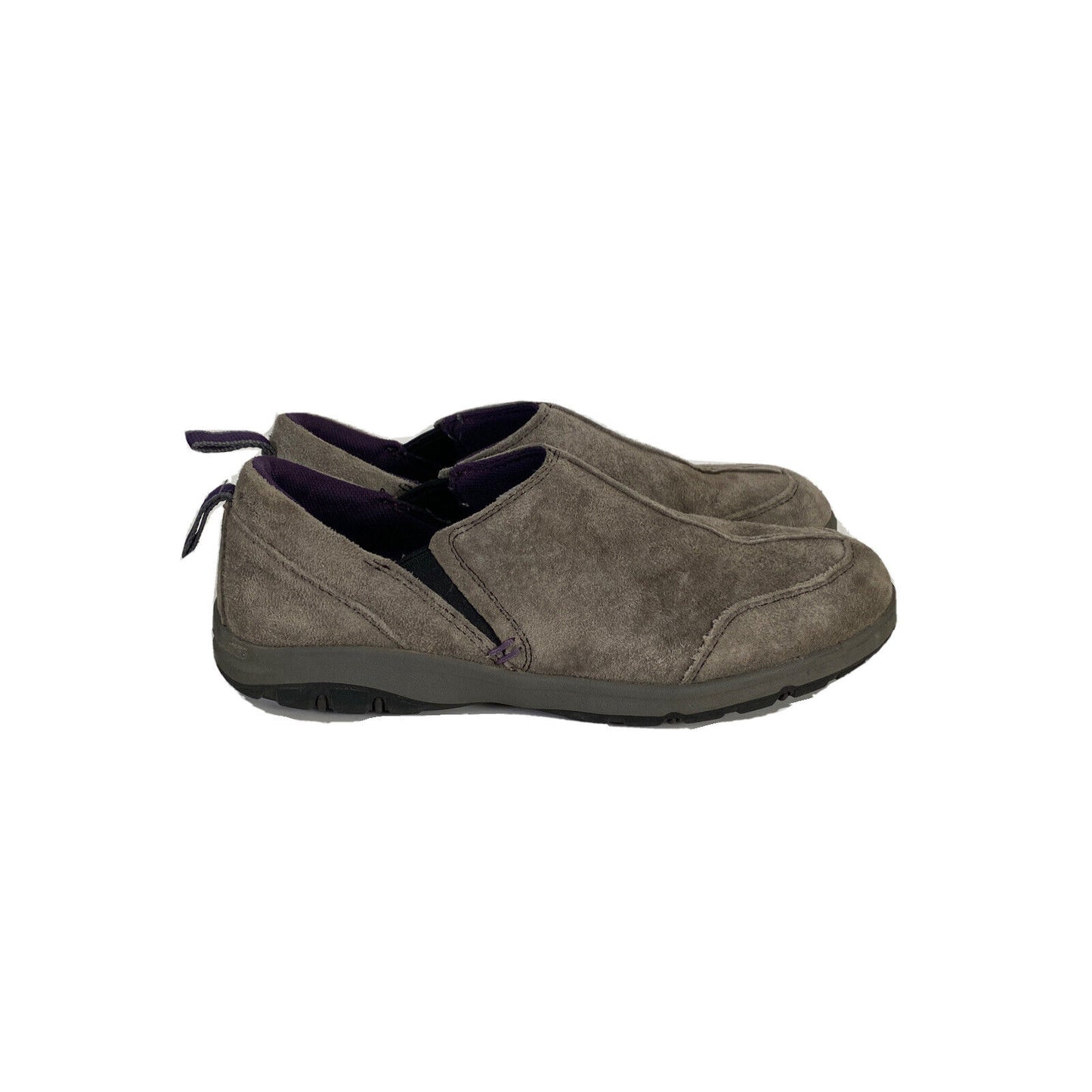 Duluth Trading Women's Gray Suede Steel Creek Moc Comfort Shoes Sz 7
