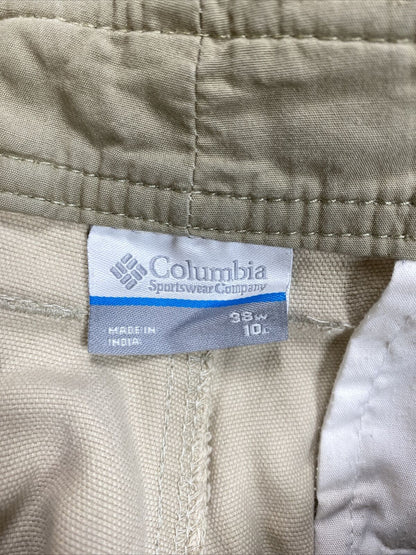 Columbia Pantalones cortos con entrepierna de 10 ", 100% algodón, color beige claro para hombre - 38