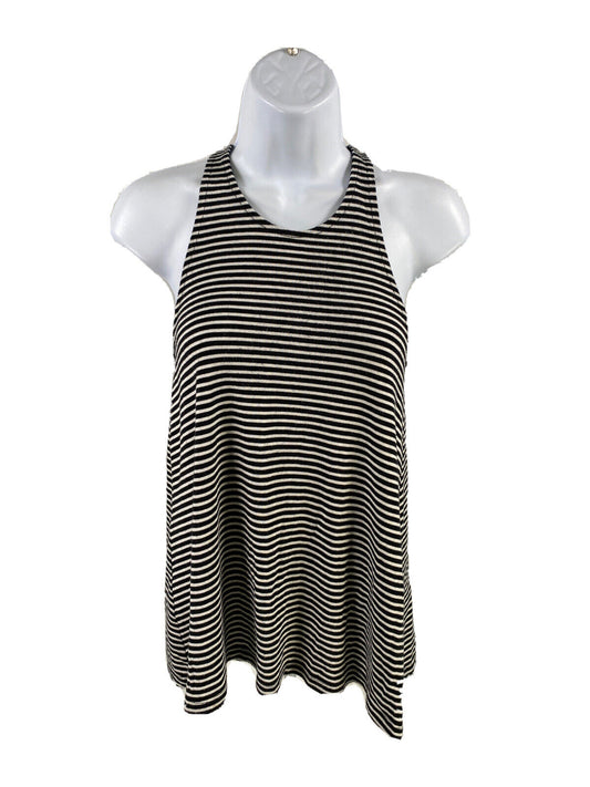 Athleta Women's Black/White Striped Crossroads High Neck Tank Top - XXS