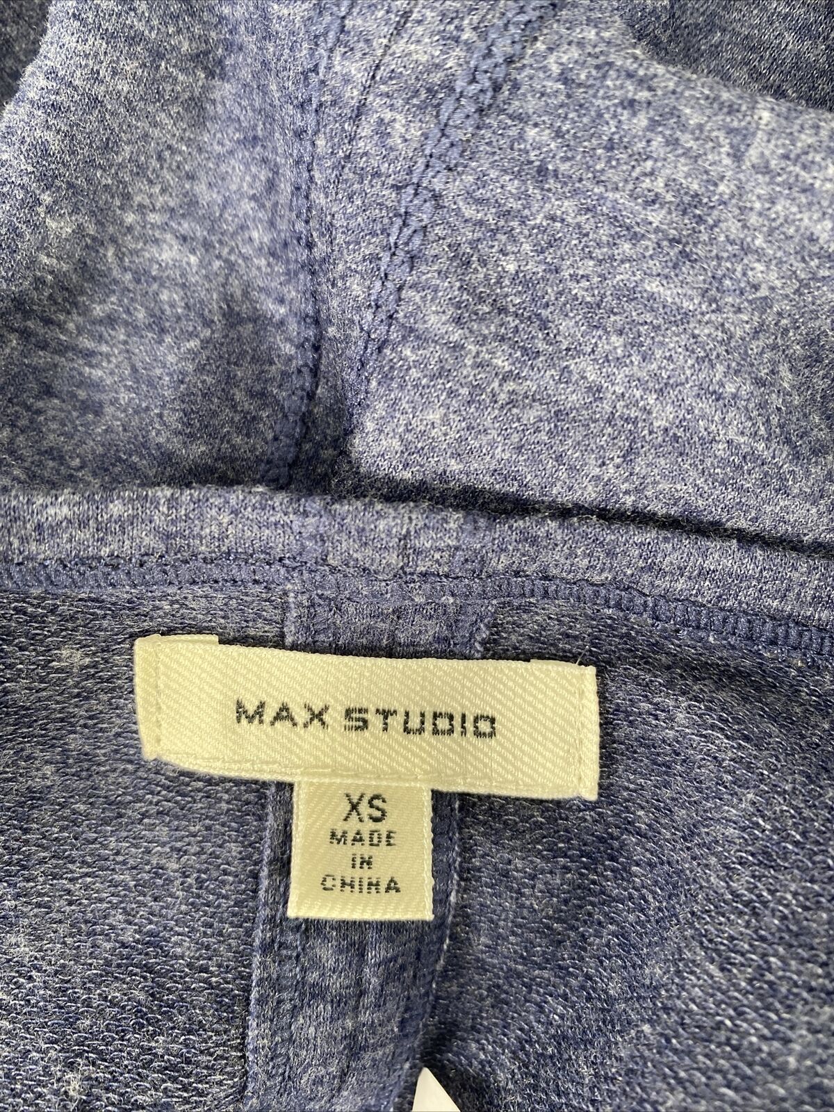 Max Studio Women's Blue Tie Sleeve Knit Tunic Top W/ Pockets - XS