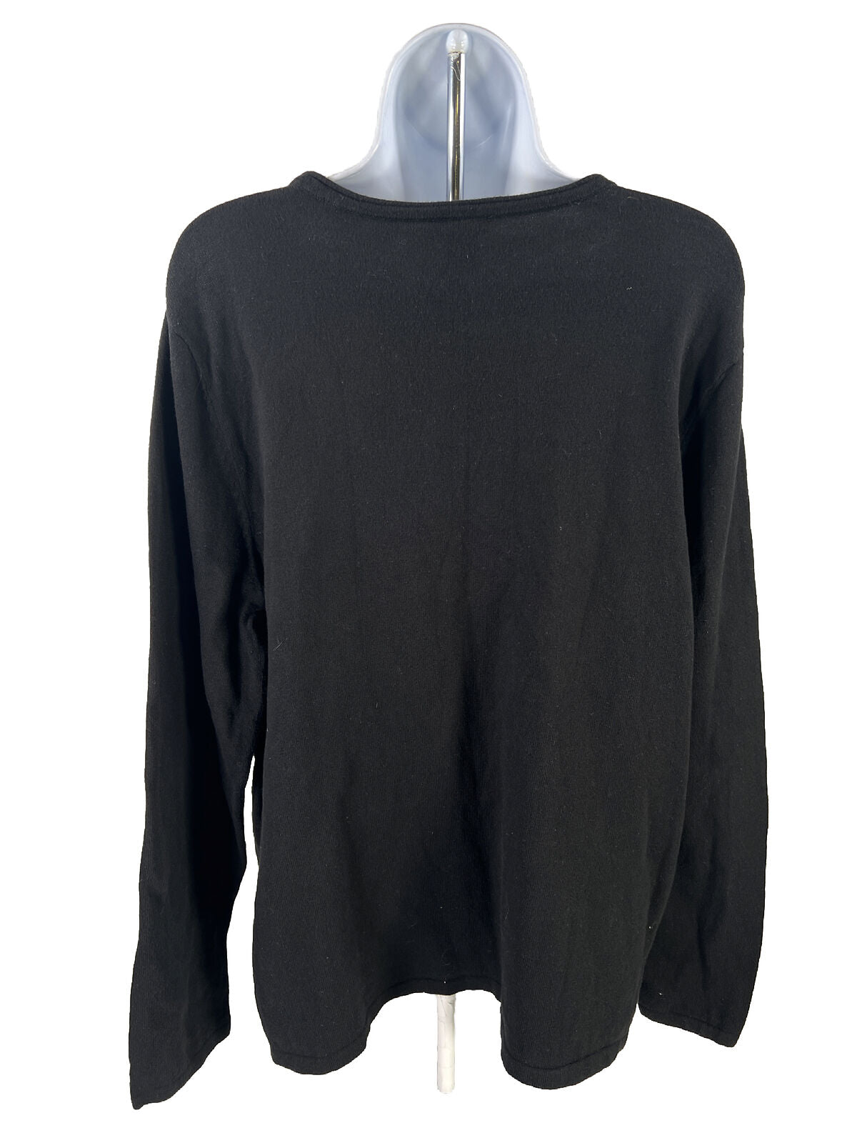 J. Jill Women's Black Snap Side Long Sleeve Sweater - XL
