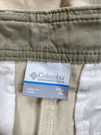 Columbia Pantalones cortos con entrepierna de 10 ", 100% algodón, color beige claro para hombre - 36