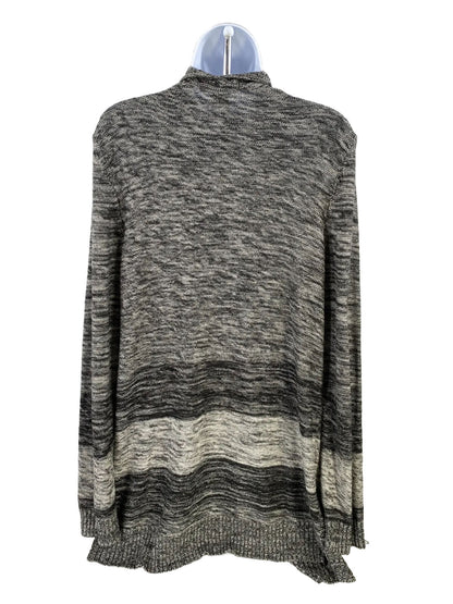 White House Black Market Women's Black/Gray Cardigan Sweater - XL