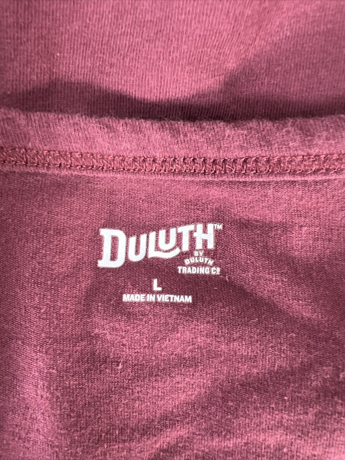 Duluth Trading Co Camiseta de manga larga roja burdeos para mujer - L