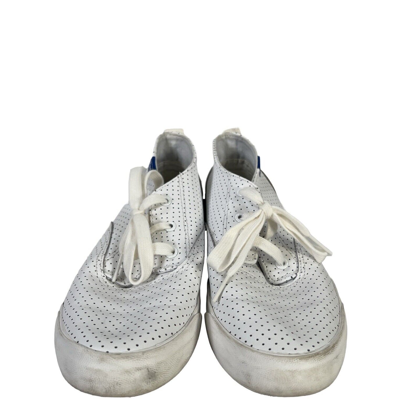 Keds Women's White Perforated Leather Lace Up Sneakers - 7