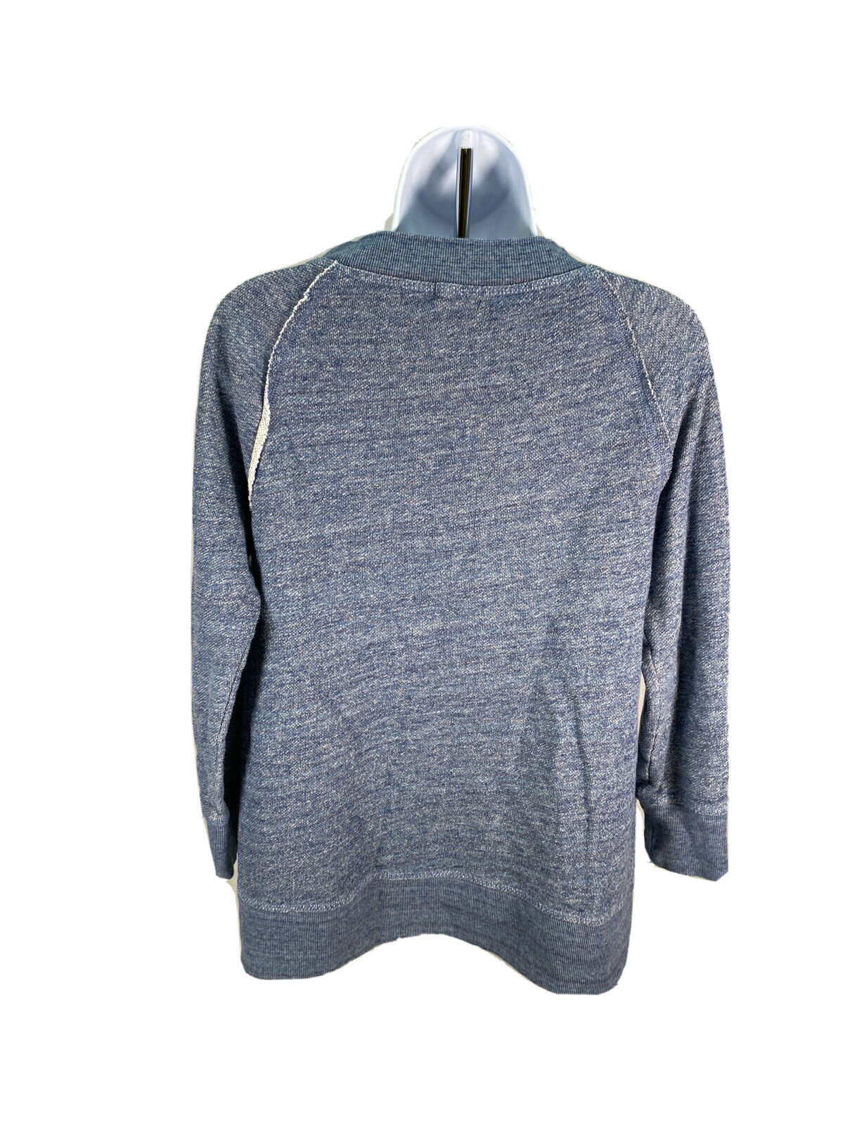 Caslon Women's Blue Terry Knit 3/4 Sleeve Pullover Sweatshirt Sz Petite S