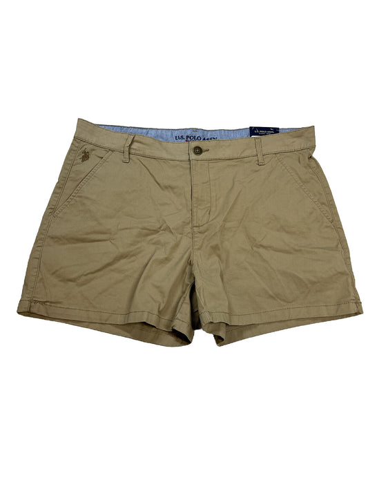NEW US POLO ASSN Women's Brown Chino Shorts - 17