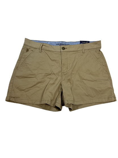 NEW US POLO ASSN Women's Brown Chino Shorts - 17