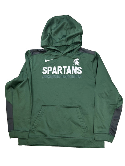 Nike Boys Kids Green Michigan State Spartans Pullover Hoodie - XL