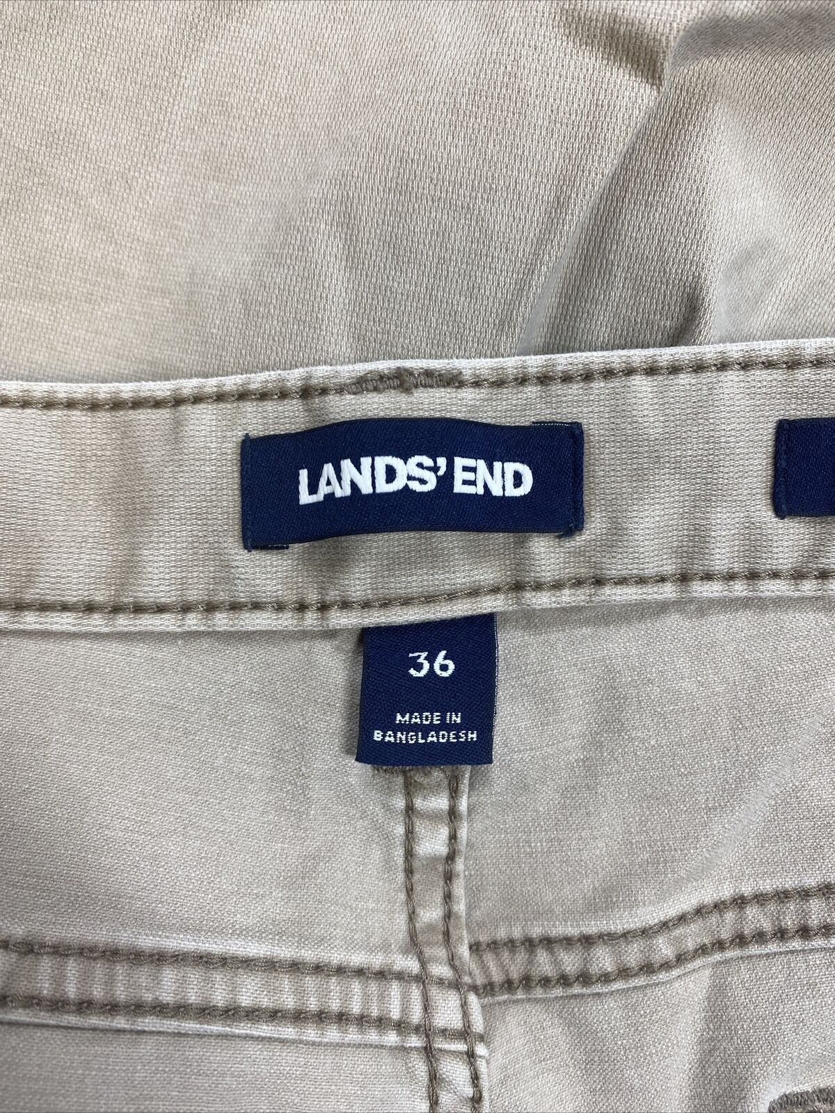 Lands' End Men's Beige Traditional Fit Chino Pants - 36
