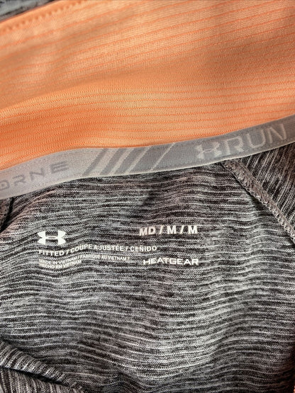 Under Armour Camiseta deportiva ajustada con cremallera de 1/4 para mujer, color gris, talla M