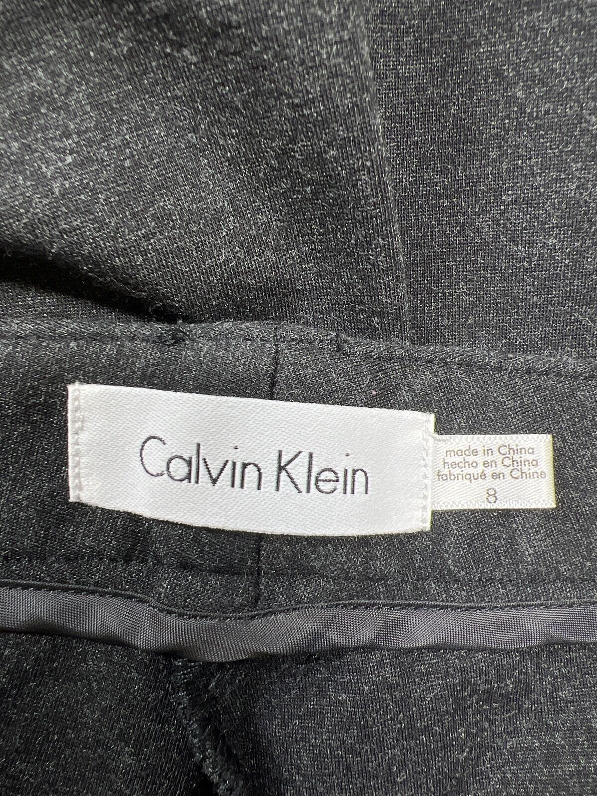Calvin Klein Women's Gray Slim Fit Stretch Dress Pants - 8