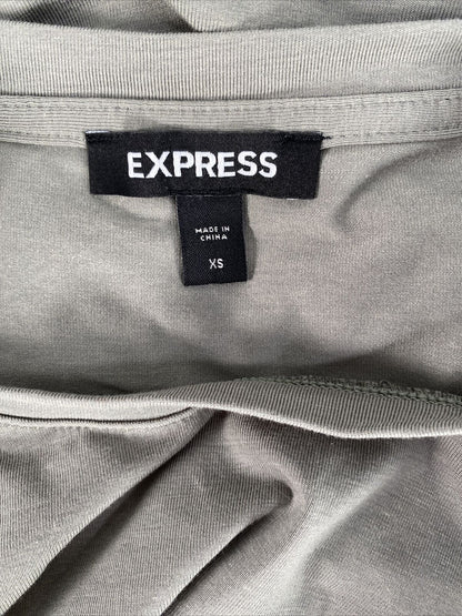 Express Women's Green Wrap Around Tie Front Short Sleeve T-Shirt - XS