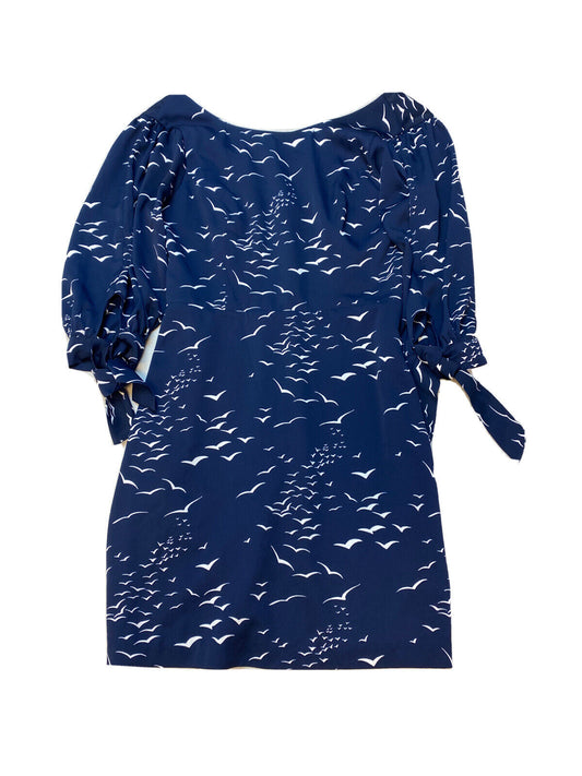 BCBG Generation - Vestido de mujer con estampado de pájaros azules, manga anudada, talla 2