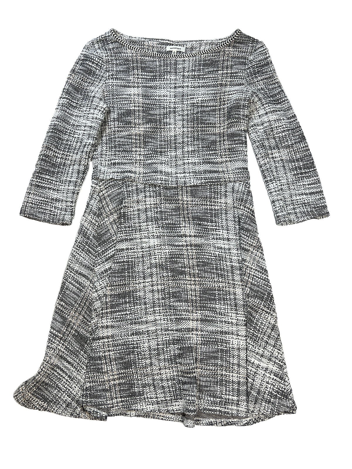 Max Studio Women's White/Black Tweed A-Line Dress - S
