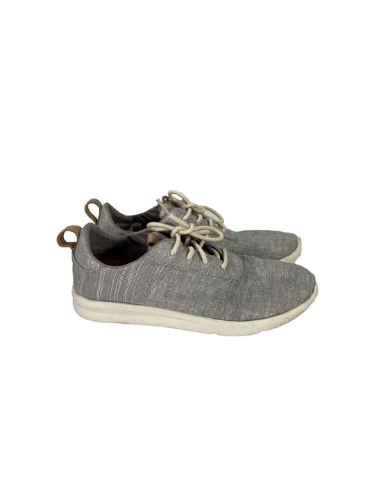 Toms Women's Gray Cabrillo Chambray Lace Up Casual Sneakers - 7.5