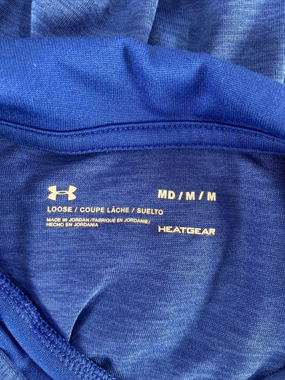 Under Armour Men's Blue 1/2 Sleeve Tech Hooded Athletic Sweatshirt - M