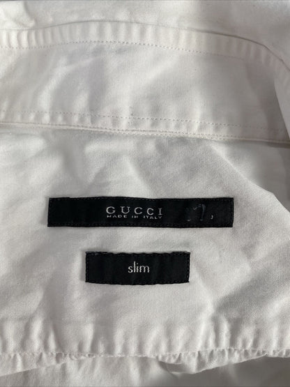 Gucci Women's White Slim Fit Long Sleeve Button Up Dress Shirt - 38/15