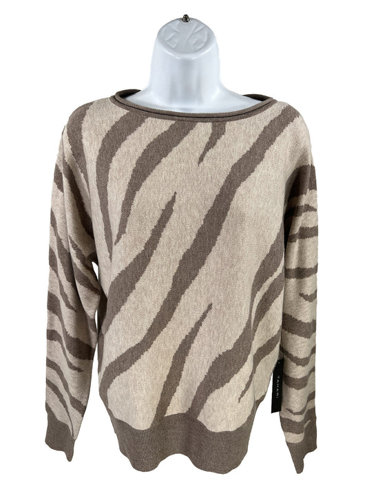 NUEVO Suéter de manga larga de mezcla de lana marrón Tahari para mujer - XS
