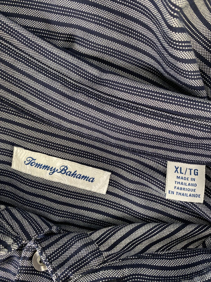 Tommy Bahama Men's Blue Striped U of M Short Sleeve Polo - XL