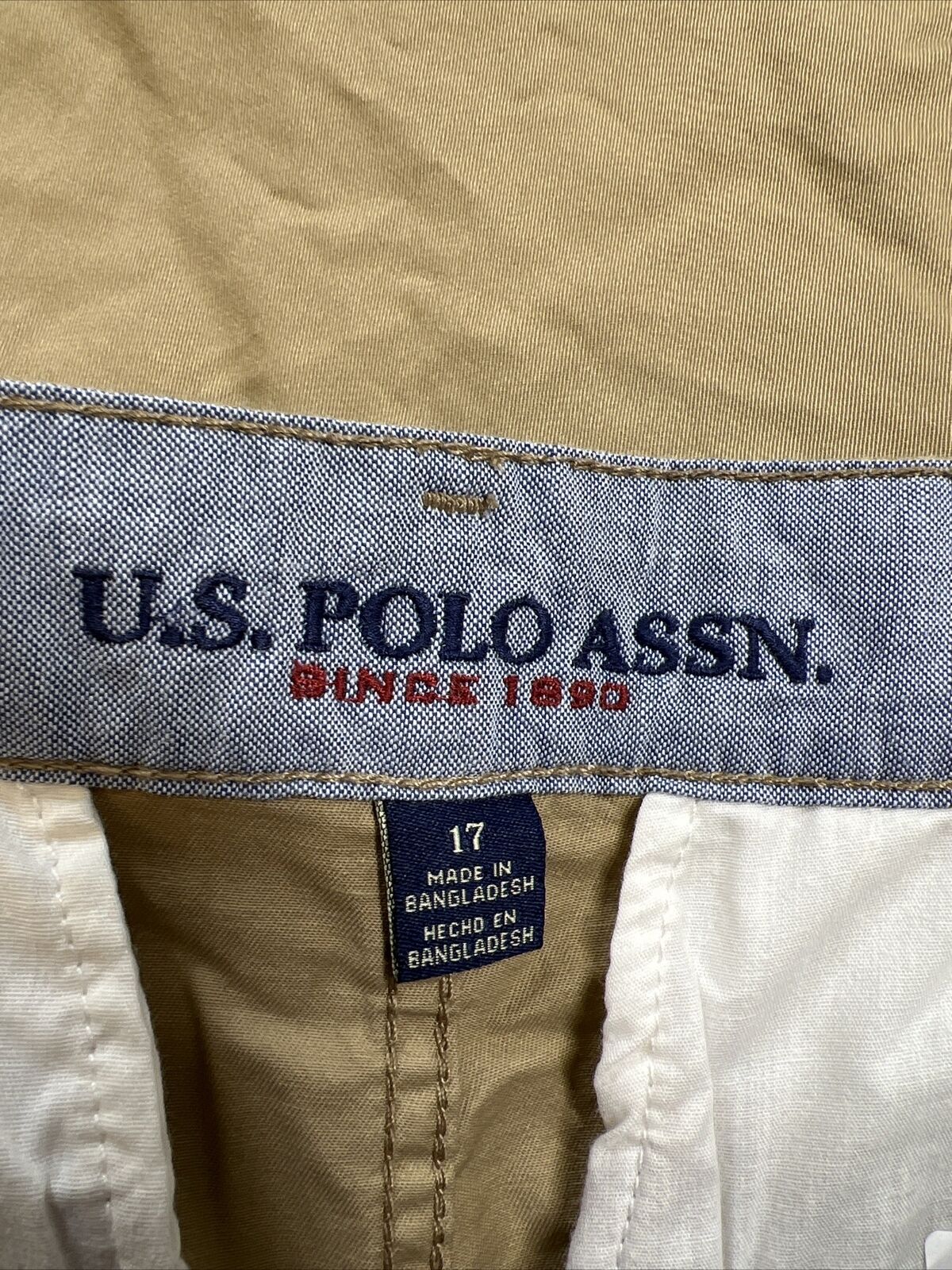 NEW US POLO ASSN Women's Brown Chino Shorts - 17