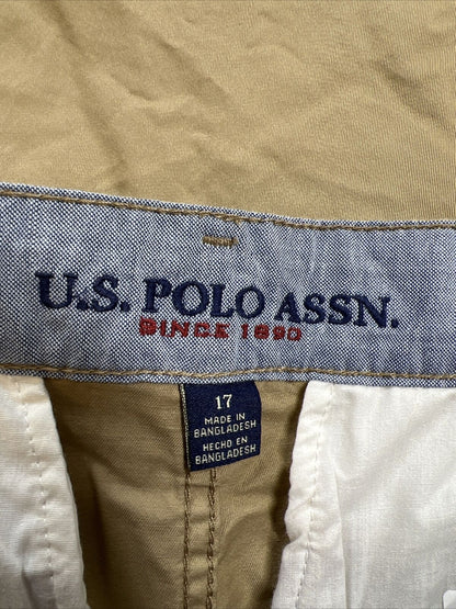 NEW US POLO ASSN Women's Brown Chino Shorts - 17