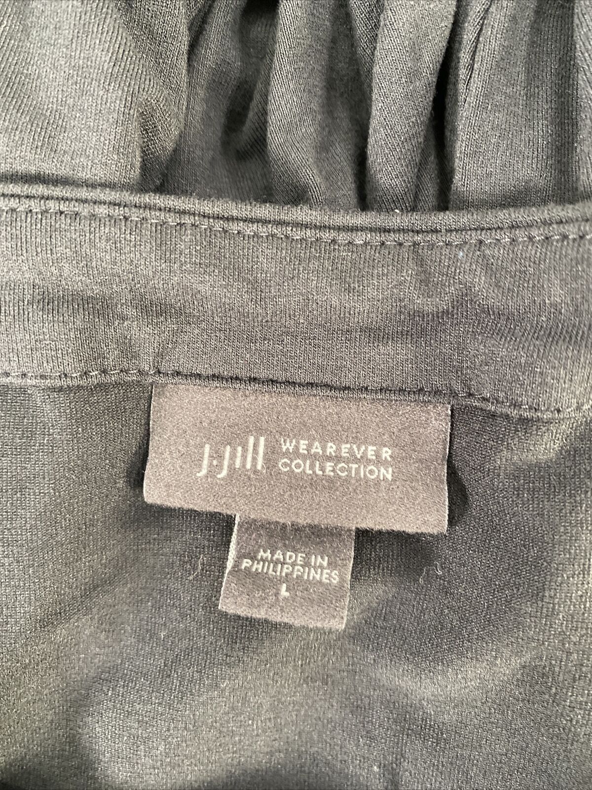 J.Jill Wearever Collection Women's Black Button Front Cape Cardigan - L
