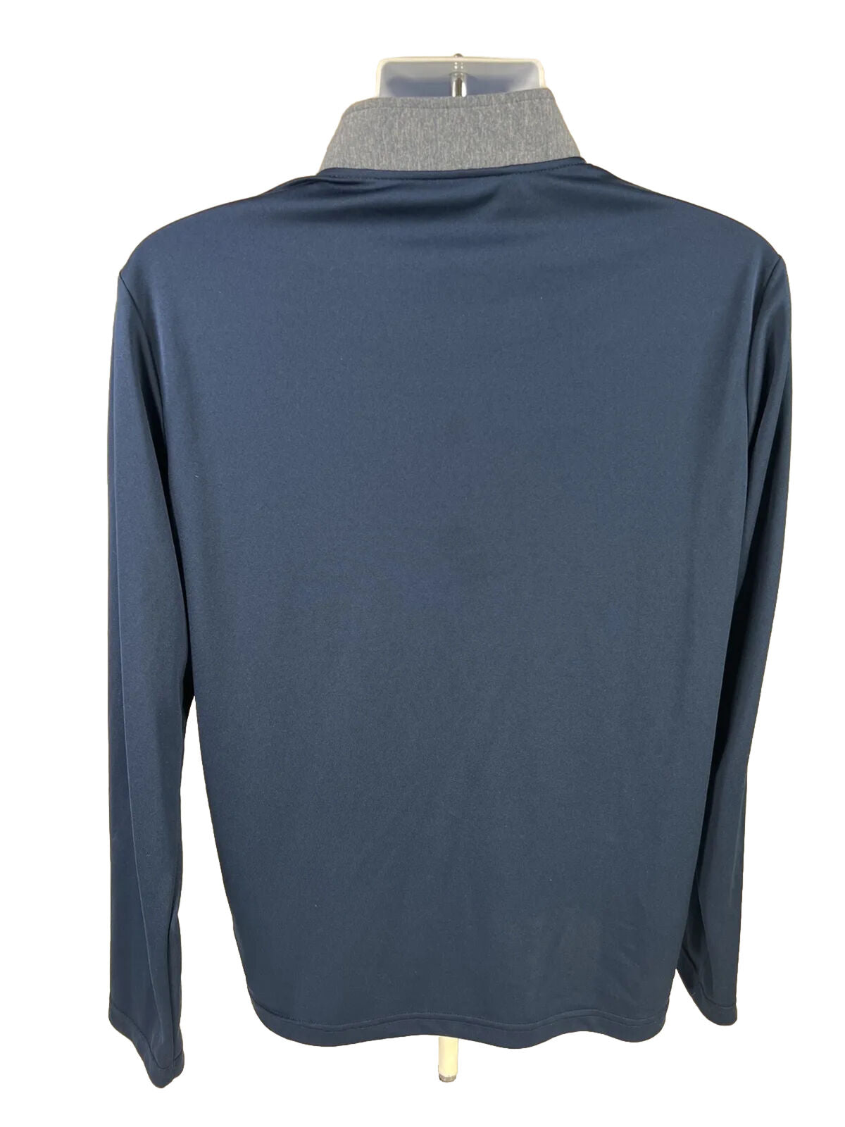 Adidas Camiseta deportiva de manga larga azul con cremallera de 1/4 para hombre - M