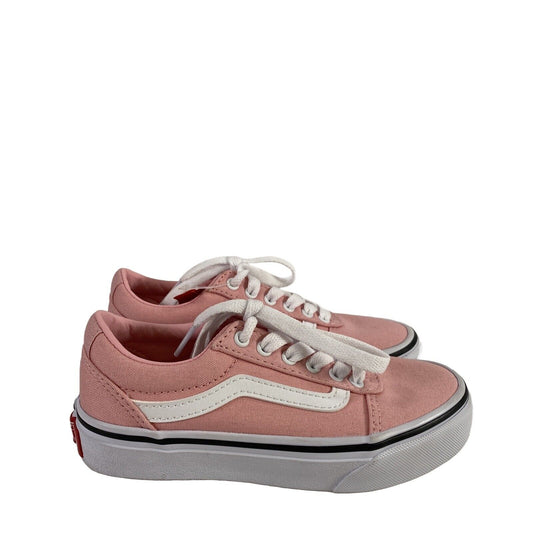 NEW Vans Little Girls Pink Old Skool Canvas Lace Up Sneakers - 12