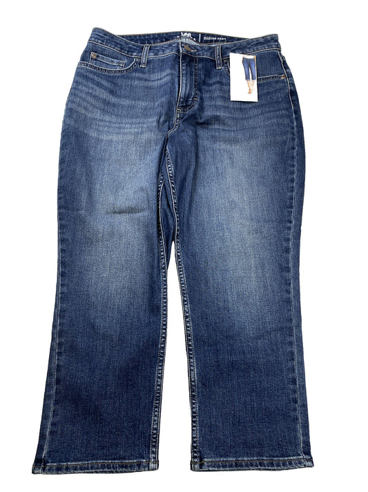 NUEVOS jeans capri de tiro medio con lavado oscuro para mujer Lee - 14