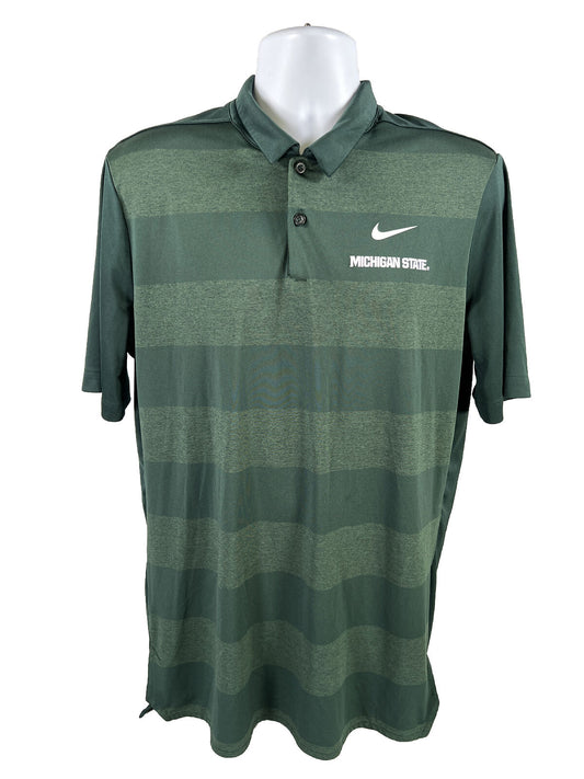 Nike Men's Green Michigan State Spartans Dir-Fit Polo Shirt - Large LT