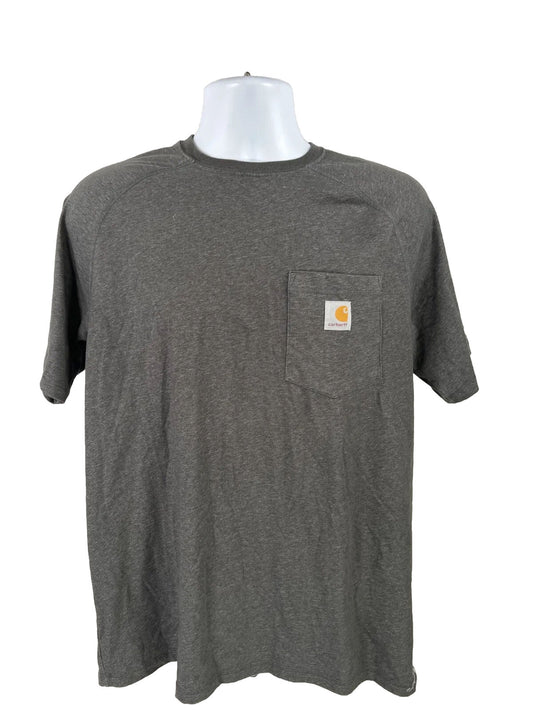 Carhartt Men's Gray Short Sleeve Relaxed Fit Force T-Shirt - L