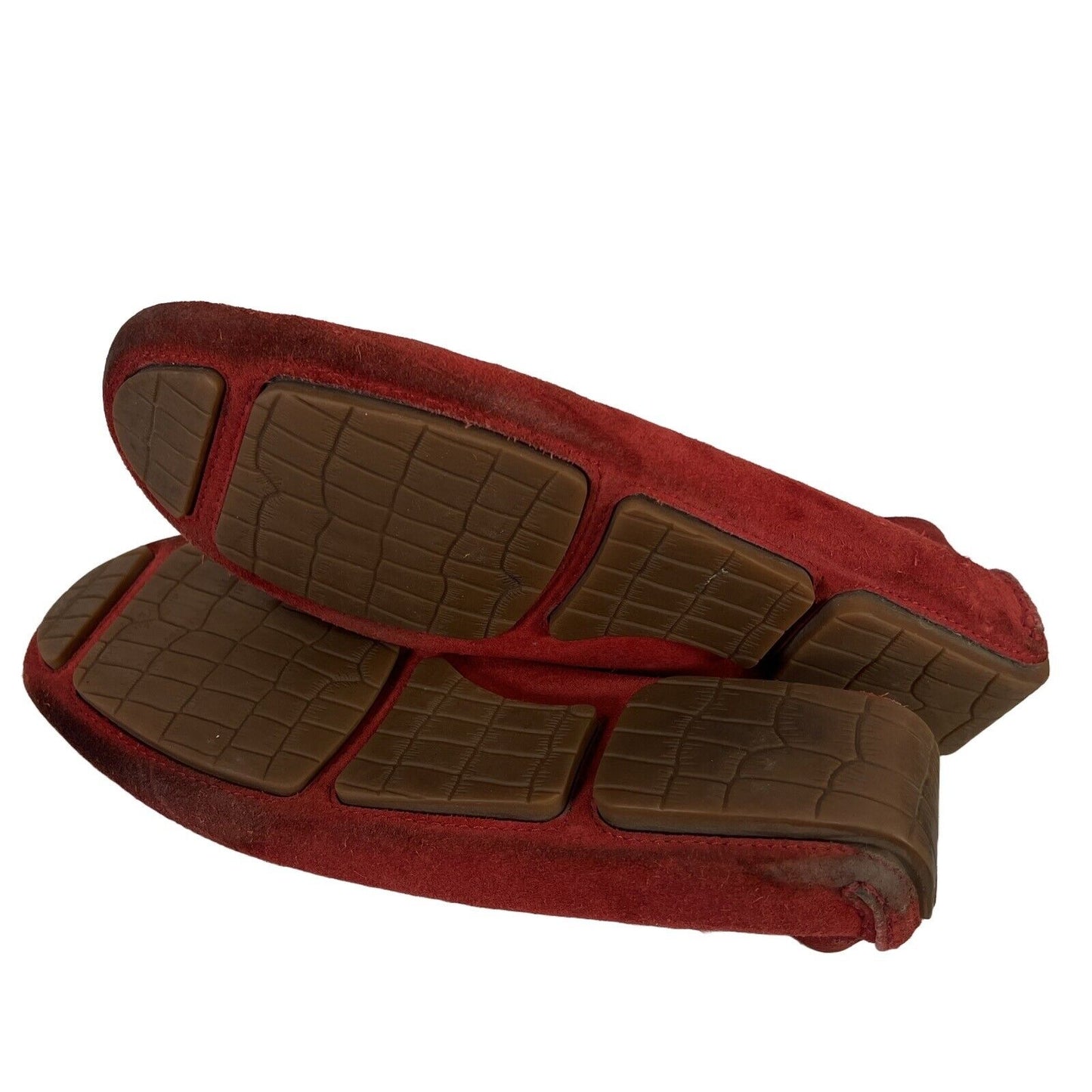 Jimmy Choo Men's Red Suede Tassel Fringe Loafers - 45/ US 12