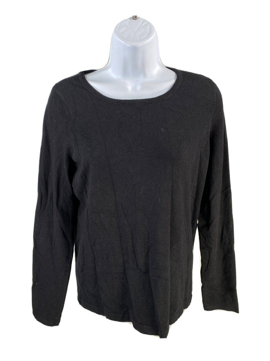 Chico's Chemise en tricot noire à manches longues et fermeture éclair dans le dos pour femme Sz 0/US S