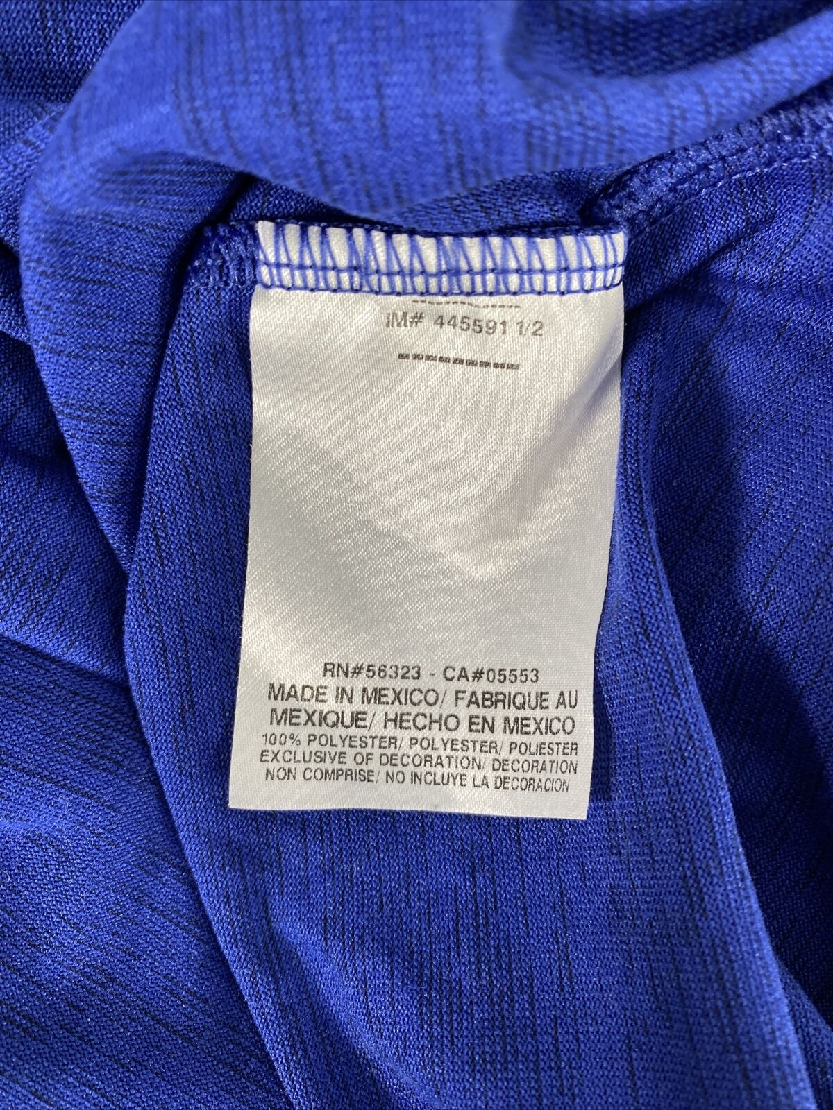 Nike Men's Blue Polyester Dri-Fit Short Sleeve Athletic Shirt - L