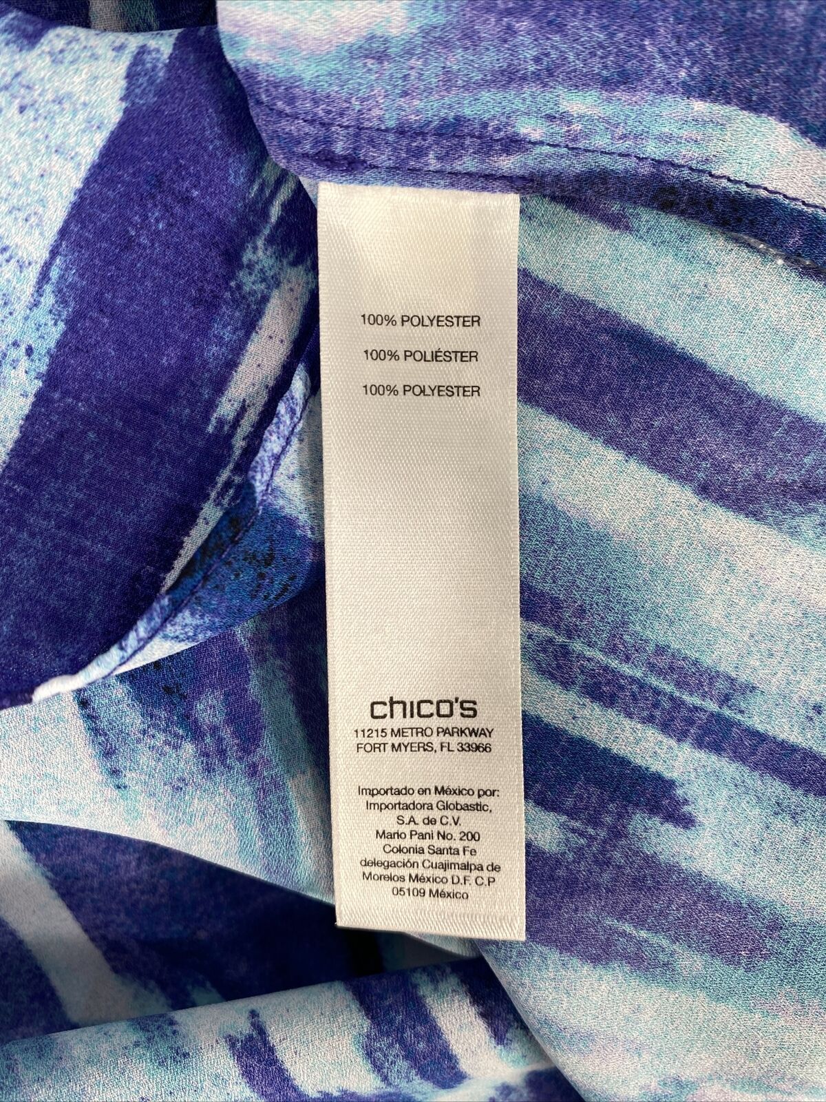 Chico's Women's Blue/Purple Hi-Low Tunic Blouse - 0 (US S)
