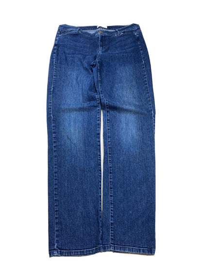 J. Jill Women's Dark Wash Denim Slim Boyfriend Straight Jeans - Tall 12
