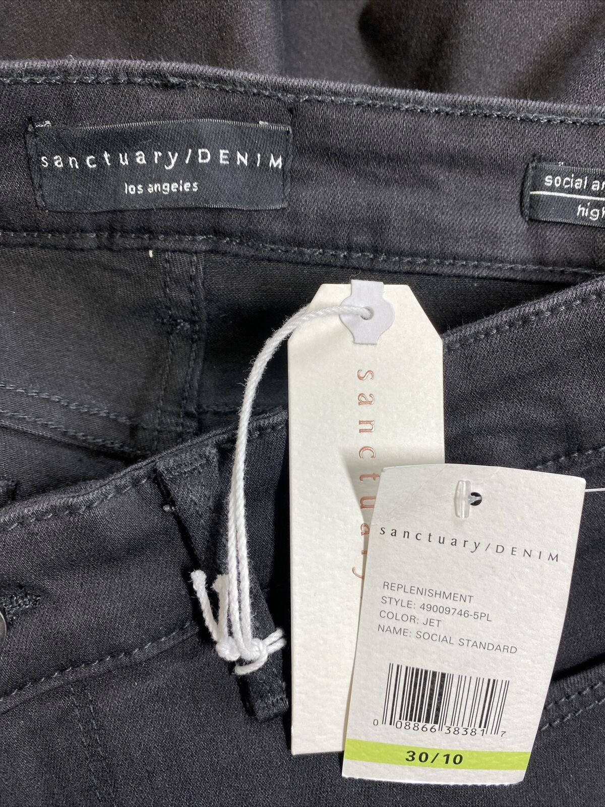 NUEVOS jeans ajustados al tobillo sociales negros de Sanctuary Denim para mujer - 30