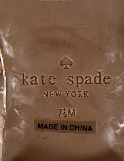 Kate Spade Sandalias tipo chanclas con nudo de cuero rosa para mujer - 7,5 M