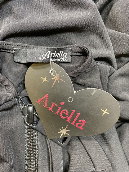 NEW Ariella Women's Black Long Sleeve Zip Front Shift Dress - S