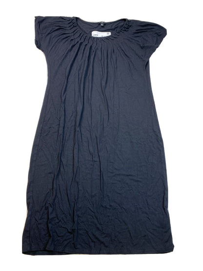 Talbots Women's Black Short Sleeve Pleated T-Shirt Dress - M Petite